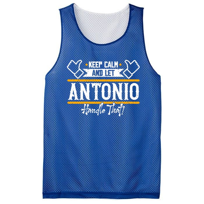 Antonio Keep Calm And Let Antonio Handle That Meaningful Gift Mesh Reversible Basketball Jersey Tank