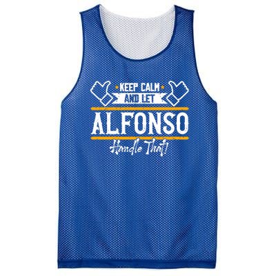 Alfonso Keep Calm And Let Alfonso Handle That Gift Mesh Reversible Basketball Jersey Tank