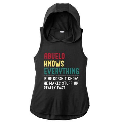 Abuelo Know Everything Fathers Day For Funny Abuelo Ladies PosiCharge Tri-Blend Wicking Draft Hoodie Tank