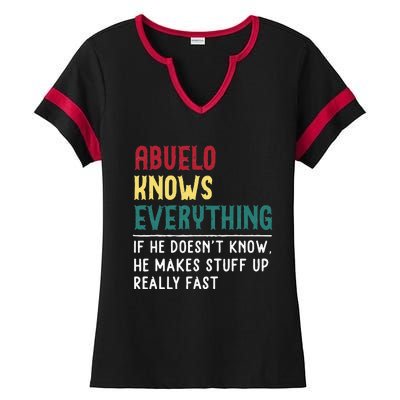 Abuelo Know Everything Fathers Day For Funny Abuelo Ladies Halftime Notch Neck Tee