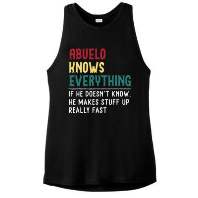 Abuelo Know Everything Fathers Day For Funny Abuelo Ladies PosiCharge Tri-Blend Wicking Tank