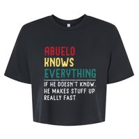 Abuelo Know Everything Fathers Day For Funny Abuelo Bella+Canvas Jersey Crop Tee