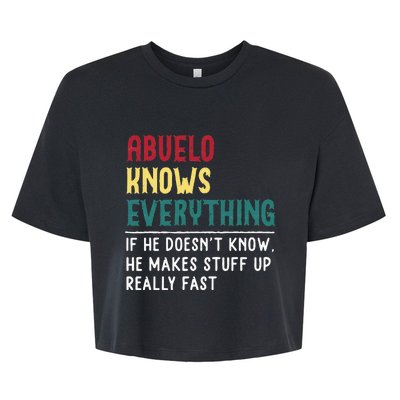 Abuelo Know Everything Fathers Day For Funny Abuelo Bella+Canvas Jersey Crop Tee