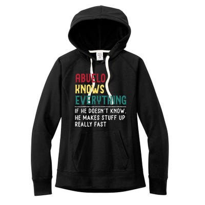 Abuelo Know Everything Fathers Day For Funny Abuelo Women's Fleece Hoodie