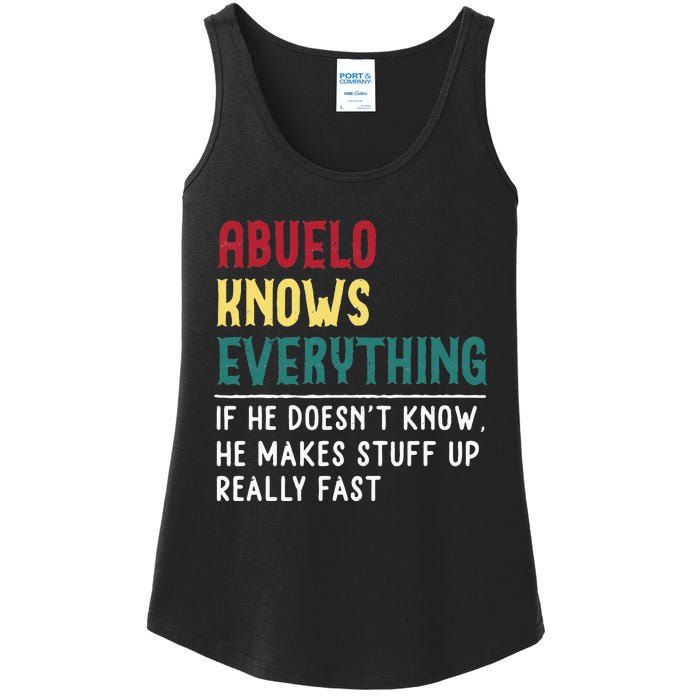 Abuelo Know Everything Fathers Day For Funny Abuelo Ladies Essential Tank