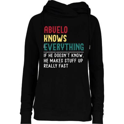 Abuelo Know Everything Fathers Day For Funny Abuelo Womens Funnel Neck Pullover Hood