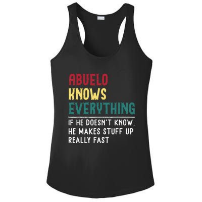 Abuelo Know Everything Fathers Day For Funny Abuelo Ladies PosiCharge Competitor Racerback Tank