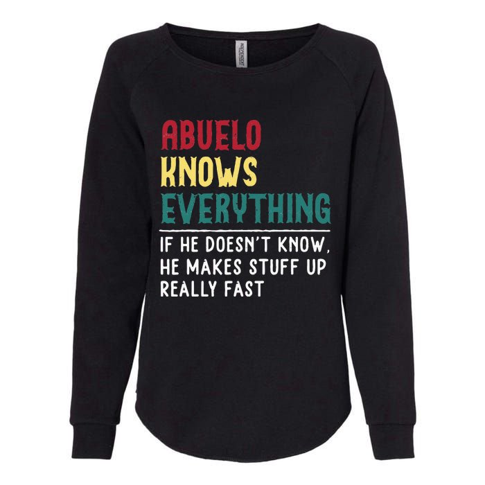 Abuelo Know Everything Fathers Day For Funny Abuelo Womens California Wash Sweatshirt