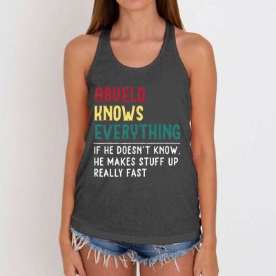 Abuelo Know Everything Fathers Day For Funny Abuelo Women's Knotted Racerback Tank