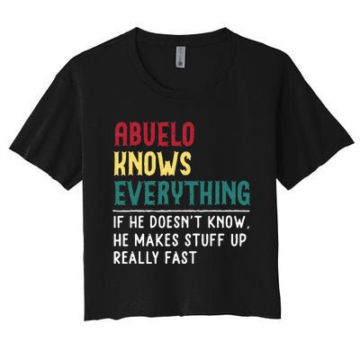 Abuelo Know Everything Fathers Day For Funny Abuelo Women's Crop Top Tee