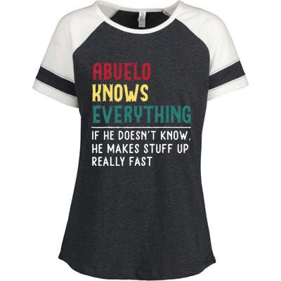 Abuelo Know Everything Fathers Day For Funny Abuelo Enza Ladies Jersey Colorblock Tee