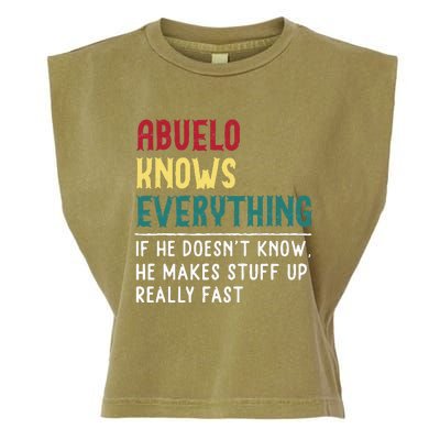 Abuelo Know Everything Fathers Day For Funny Abuelo Garment-Dyed Women's Muscle Tee