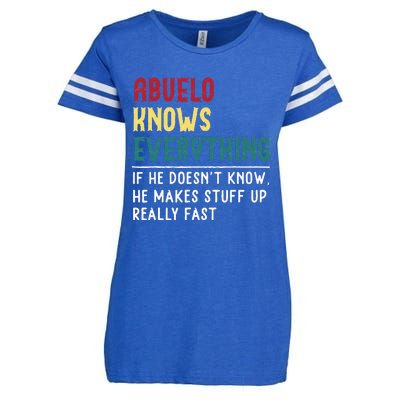 Abuelo Know Everything Fathers Day For Funny Abuelo Enza Ladies Jersey Football T-Shirt