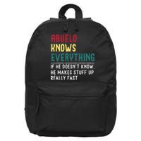 Abuelo Know Everything Fathers Day For Funny Abuelo 16 in Basic Backpack