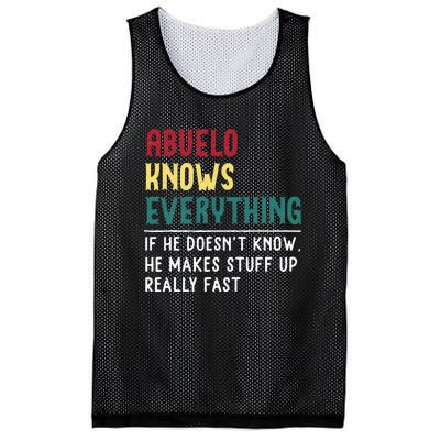 Abuelo Know Everything Fathers Day For Funny Abuelo Mesh Reversible Basketball Jersey Tank