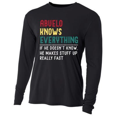 Abuelo Know Everything Fathers Day For Funny Abuelo Cooling Performance Long Sleeve Crew