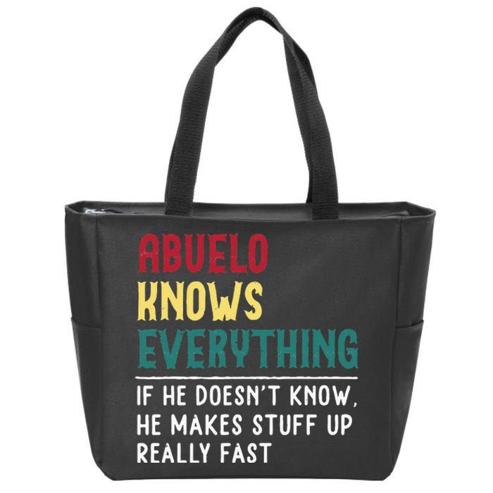 Abuelo Know Everything Fathers Day For Funny Abuelo Zip Tote Bag