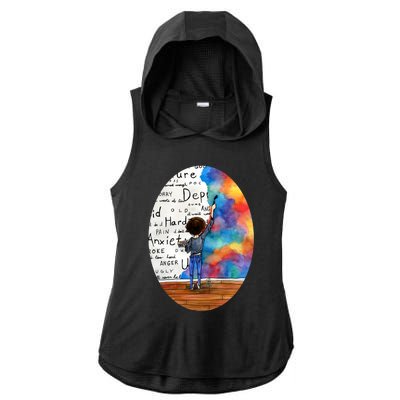 Always Keep Fighting Watercolor Painting (2015) Revamp Ladies PosiCharge Tri-Blend Wicking Draft Hoodie Tank