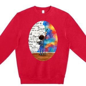 Always Keep Fighting Watercolor Painting (2015) Revamp Premium Crewneck Sweatshirt