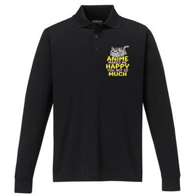 Anime Kawaii Funny Manga Otaku Weeb Senpai Gift Performance Long Sleeve Polo