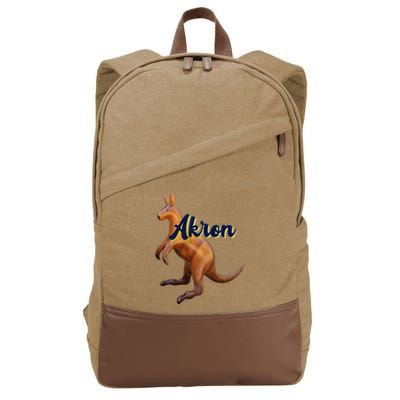 Akron Kangaroo Fun Retro Zips Cotton Canvas Backpack