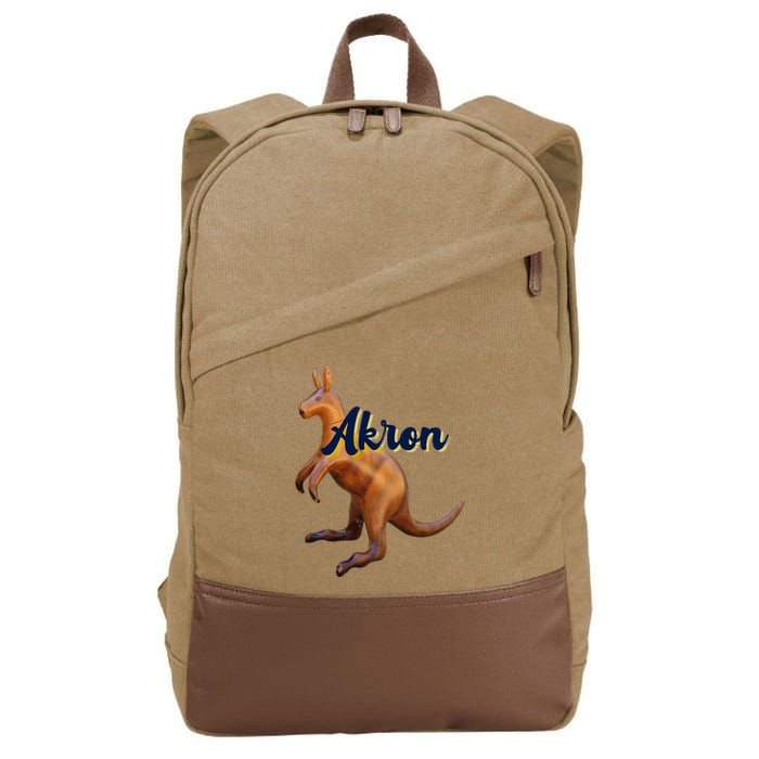 Akron Kangaroo Fun Retro Zips Cotton Canvas Backpack