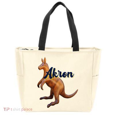 Akron Kangaroo Fun Retro Zips Zip Tote Bag