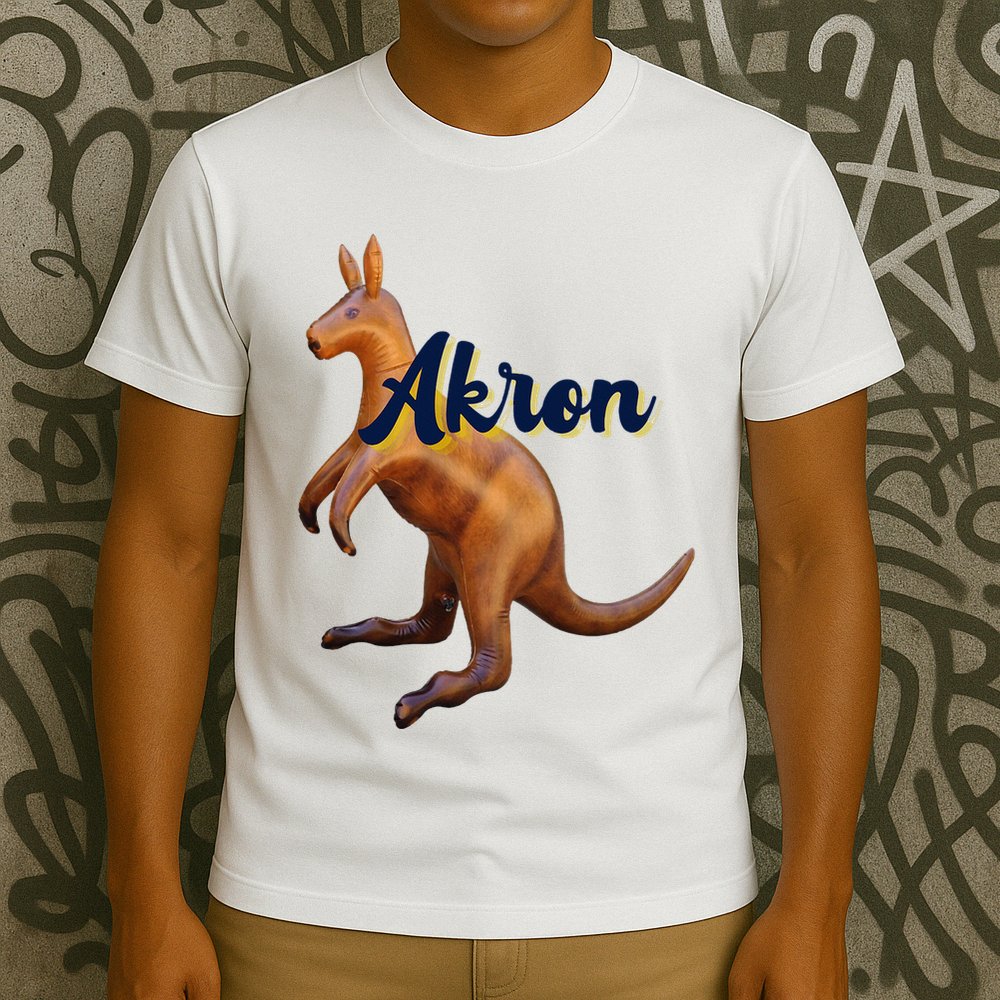 Akron Kangaroo Fun Retro Zips T-Shirt
