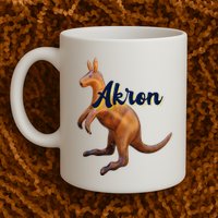Akron Kangaroo Fun Retro Zips Mug