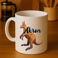 Akron Kangaroo Fun Retro Zips Mug