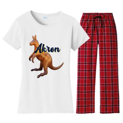 Akron Kangaroo Fun Retro Zips Women's Flannel Pajama Set