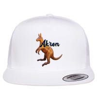 Akron Kangaroo Fun Retro Zips Flat Bill Trucker Hat