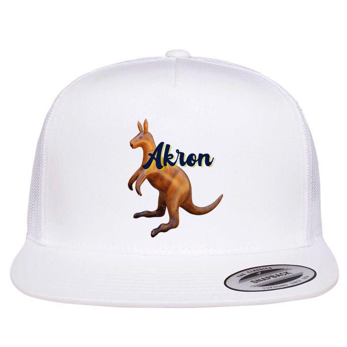Akron Kangaroo Fun Retro Zips Flat Bill Trucker Hat
