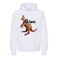 Akron Kangaroo Fun Retro Zips Premium Hoodie