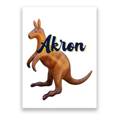 Akron Kangaroo Fun Retro Zips Poster