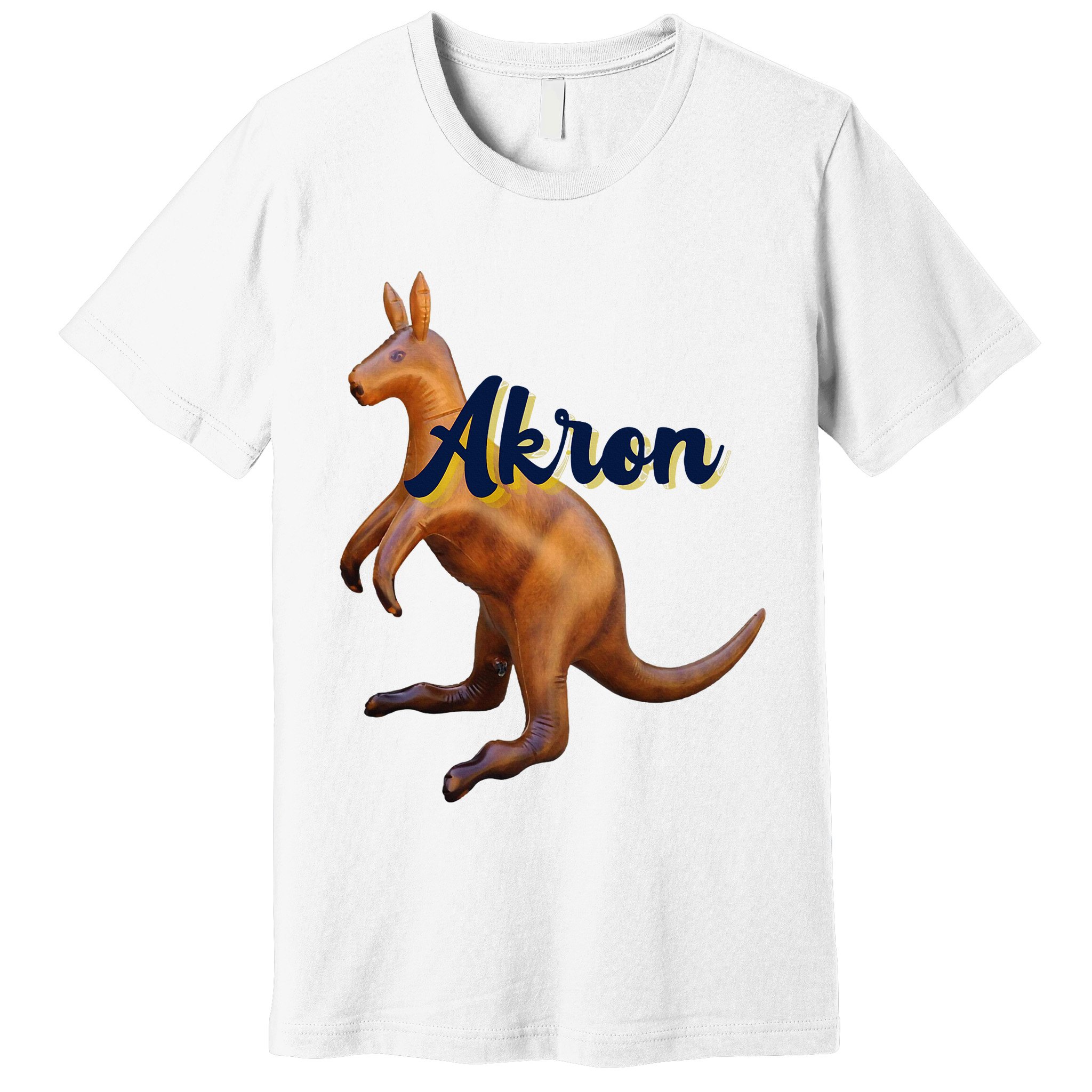 Akron Kangaroo Fun Retro Zips Premium T-Shirt