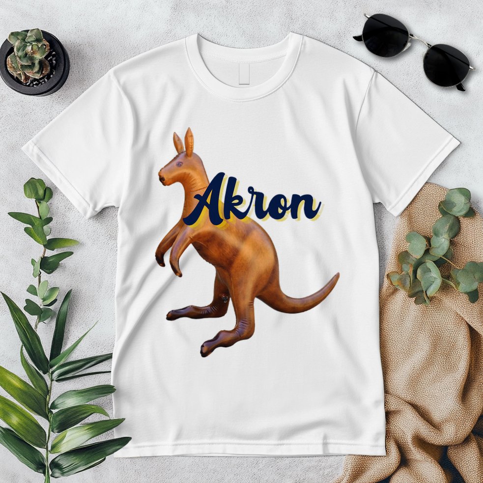 Akron Kangaroo Fun Retro Zips Premium T-Shirt