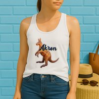 Akron Kangaroo Fun Retro Zips Womens Tank Top