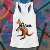 Akron Kangaroo Fun Retro Zips Womens Tank Top