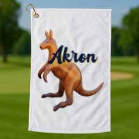 Akron Kangaroo Fun Retro Zips Golf Towel