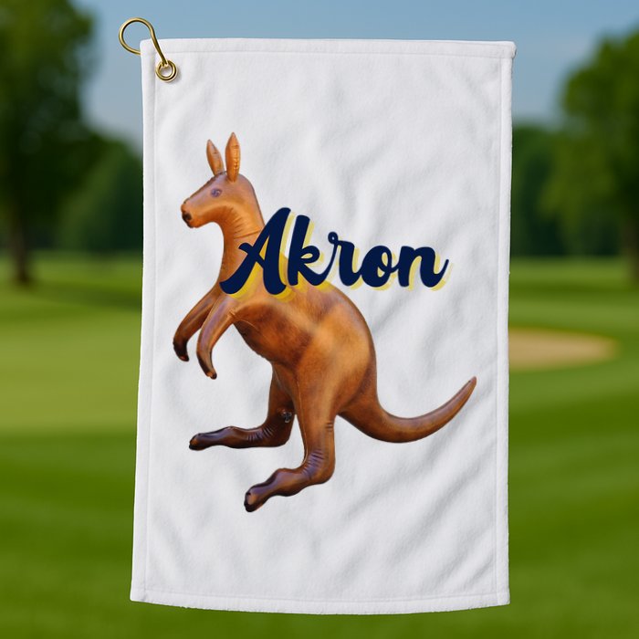 Akron Kangaroo Fun Retro Zips Golf Towel