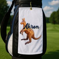 Akron Kangaroo Fun Retro Zips Golf Towel