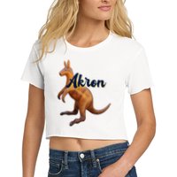 Akron Kangaroo Fun Retro Zips Crop Top