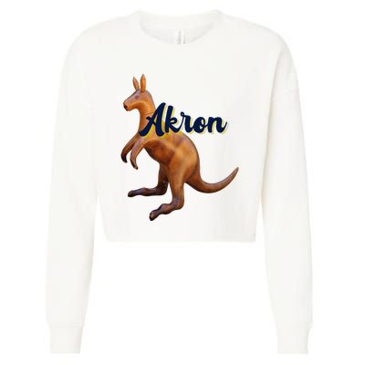 Akron Kangaroo Fun Retro Zips Cropped Pullover Crew
