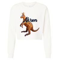 Akron Kangaroo Fun Retro Zips Cropped Pullover Crew