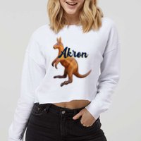 Akron Kangaroo Fun Retro Zips Cropped Pullover Crew
