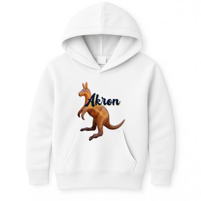 Akron Kangaroo Fun Retro Zips Kids Hoodie