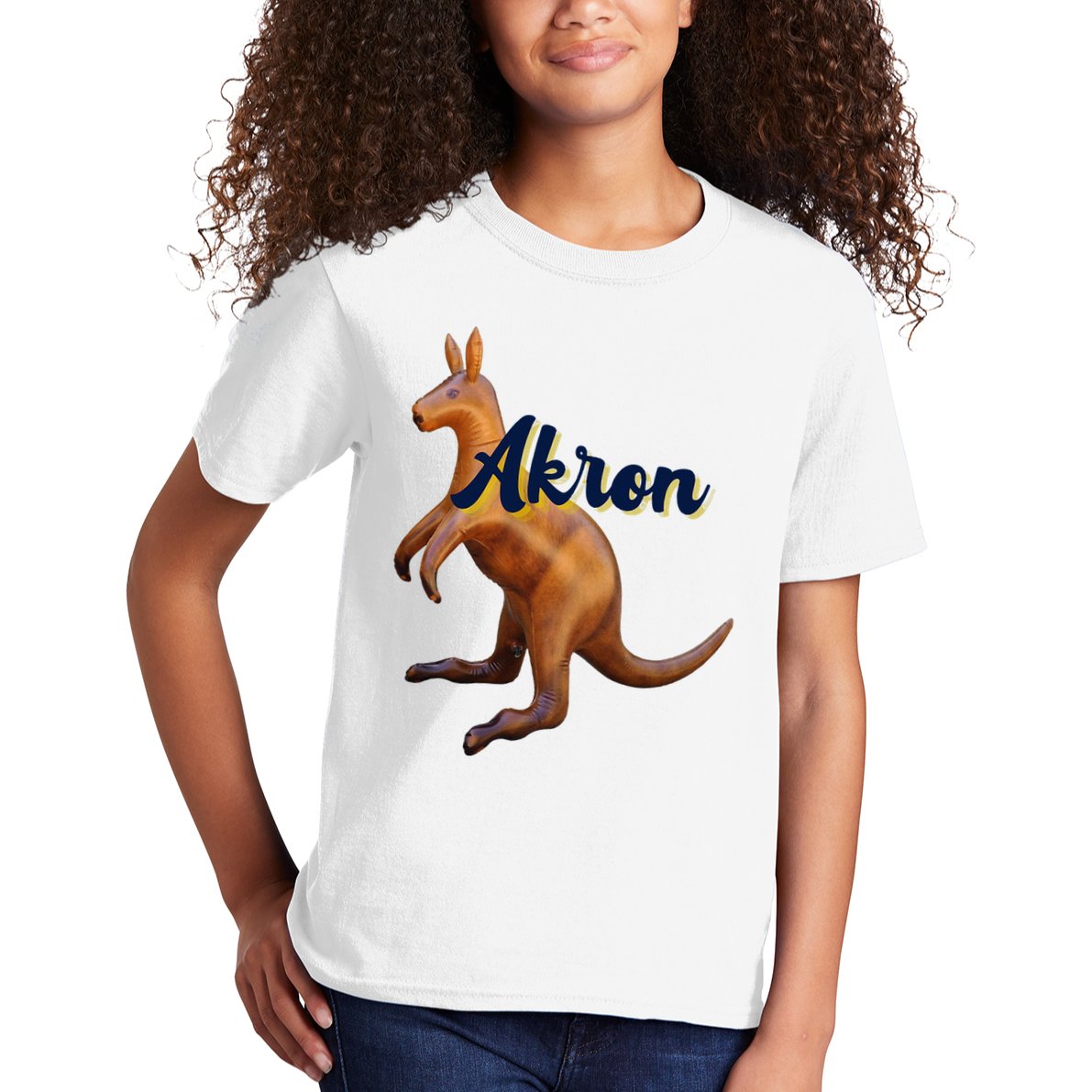 Akron Kangaroo Fun Retro Zips Kids T-Shirt