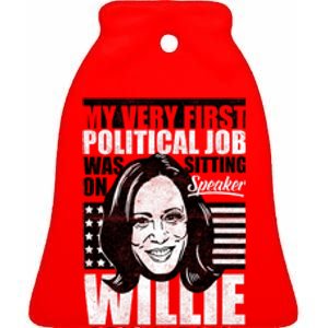 Antibiden Kamala Harris First Job Willie Brown Female Vp Ceramic Bell Ornament