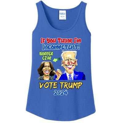 Anti Kamala Harris 2024 Border Czar Incompetent Vote Trump Funny Gift Ladies Essential Tank